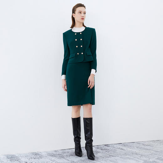 EITIE爱特爱冬季新款通勤显瘦高腰气质优雅包臀半身裙女裙7606313 商品图3