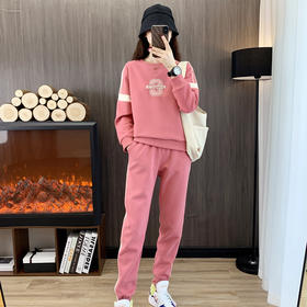 棉质春秋款圆领卫衣套装，休闲束脚潮流TR-W1166