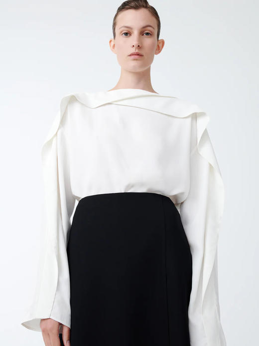 Studio Nicholson  米白色EMMET荡领连肩袖上衣 商品图0
