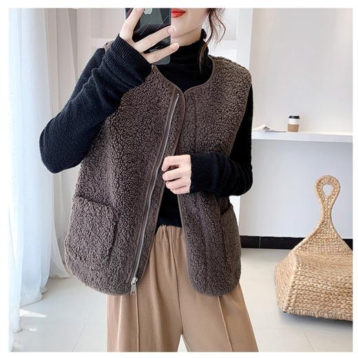 拉链羊羔毛马甲背心女一体外搭显瘦秋冬新款洋气潮流时尚外穿马夹 商品图5