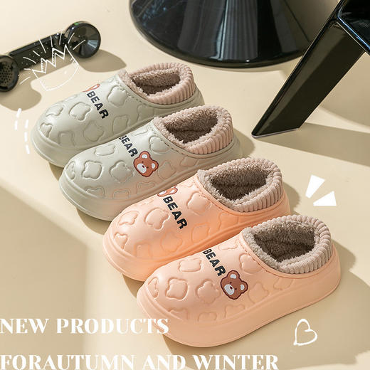 【冬季新款棉拖鞋】外穿室内居家居保暖鞋 包跟防水月子鞋棉鞋女 商品图1