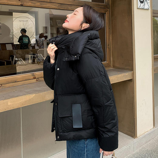 【感受浓浓暖意！温暖舒适面包服】用温暖迎接冬天，保暖型防风短款面包服，柔软舒适，随便搭配都可以，时尚棉袄休闲洋气，连帽保暖棉衣外套L 商品图1