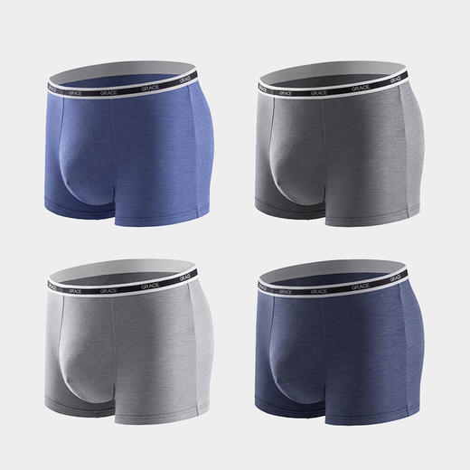 【清仓大促】洁丽雅四条装中腰男士内裤平角短裤 商品图3