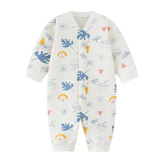 【新生宝宝，萌趣哈衣~】新生儿婴儿衣服纯棉加厚连体衣 足月男宝宝秋冬装套装 夹棉哈衣棉衣-QQ 商品图9