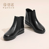 信诺女鞋 冬季新款真皮不加绒短靴高帮棉鞋女士妈妈鞋中老年短靴M739-5C 商品缩略图2