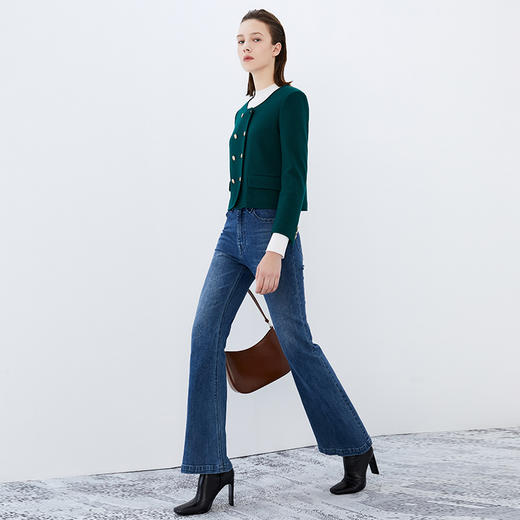 EITIE爱特爱冬季新款时尚毛呢外套女短款大衣7603309 商品图3