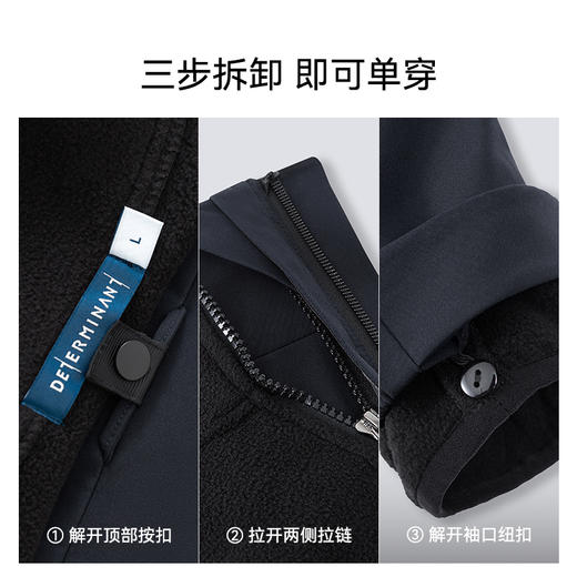 十如仕梭织防水三合一加绒保暖城市户外冲锋衣-OW07 商品图5