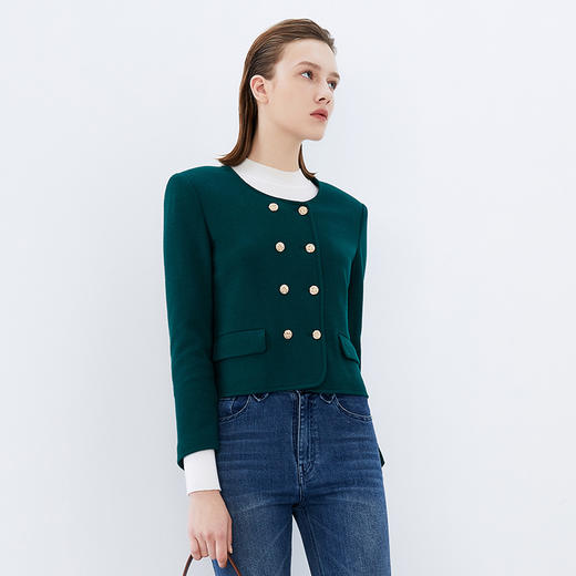 EITIE爱特爱冬季新款时尚毛呢外套女短款大衣7603309 商品图1