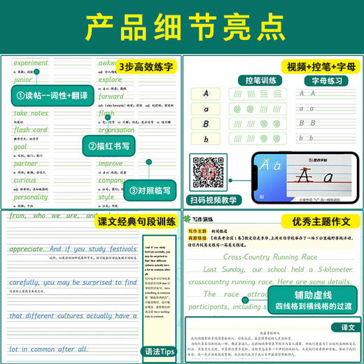 墨点字帖 高中英语写字同步练习册 必修一二三高中衡水体英语字帖课文字帖同步课本教材 商品图3