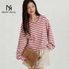 米加蜜落肩长袖条纹上衣，啾啾妈自留，百搭版型简约大方 商品缩略图8