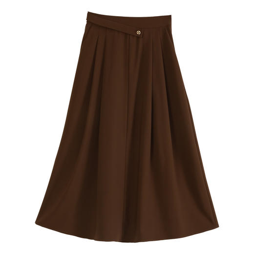 玳莎斜腰袢设计感A字半身裙2024秋冬新款美拉德法式复古显瘦伞裙  ED34301 商品图4