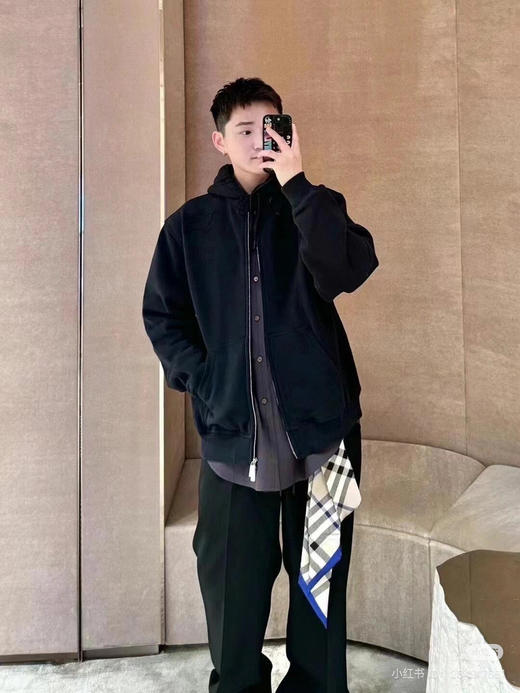 121-1 渠道货 BB骑士战马贴布绣 高密高支厚实 连帽加绒拉链卫衣 男款 女生也爱穿 商品图9