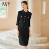 IWY/千金风套装裙子女早秋连衣裙御姐范黑色醋酸七分袖西装裙Q1185 商品缩略图4