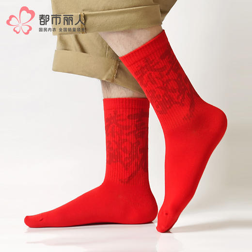 都市丽人都市锋尚中筒袜简约系列精梳棉袜子男袜子FCTDF2 商品图0