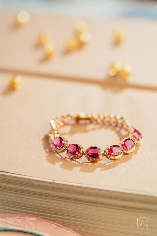 18K金精品玫红色碧玺手排 商品图0