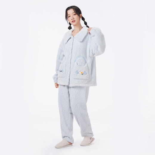 都市丽人睡衣生活家居长袖家居服长毛绒提花厚女士长毛绒套装LHT1S9 商品图2