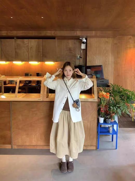 LIVINGTOWN/LT鱼骨纹厚重棉质衬衫 商品图1