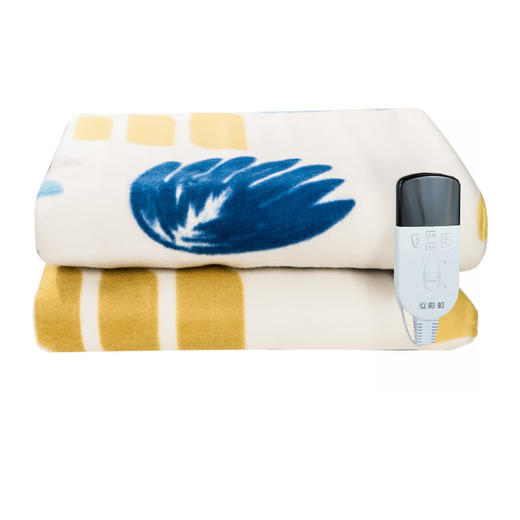 彩虹  全线路安全保护双控双温电热毯(特大宽幅）舒适绒2米*1.8米花色随机1538AA 商品图2