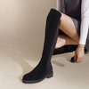 千百度低跟弹力靴显瘦袜靴女冬季时尚过膝瘦瘦靴高筒长靴A24539510 商品缩略图2