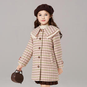 笛莎Deesha 童装女童大衣2024冬季新款中童大衣外套上衣
