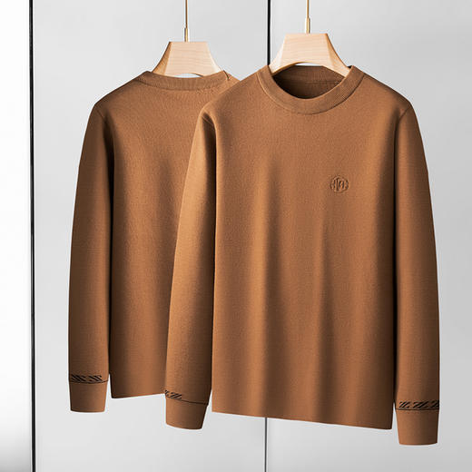 【舒适】【加绒半高领】【新款DDS】大依优型大码男装羊毛衫绵羊毛针织衫打底线衣套头纯色上衣男士胖子 商品图3