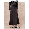 VIMAGE纬漫纪简约通勤黑色高腰包臀鱼尾过膝半身裙秋季新款V2206813 商品缩略图3