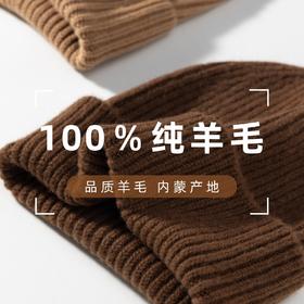 纯色100%羊毛针织帽女生冬季女高级感百搭帽子男士保暖毛线帽男新款爆款小红书同款