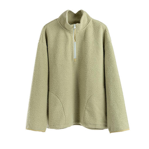 绽放756朵/糯米团卫衣羊毛感摇粒绒2024减龄高领半拉链插袋外套 商品图4