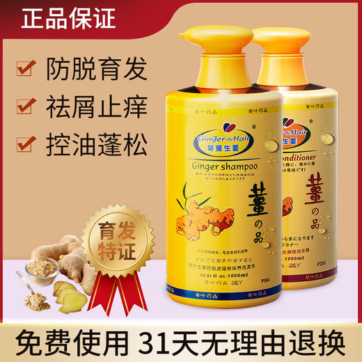 琴叶生姜防脱发强根保养洗发水控油姜汁增发去屑止痒滋润洗发露 商品图1