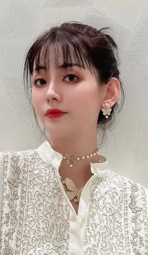 迪奥蝴蝶珍珠项链颈链金属浅金色（XTY） 商品图6