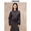 VIMAGE纬漫纪秋季新款时尚显瘦百搭纯色简约休闲宽松连帽卫衣V2213824 商品缩略图0
