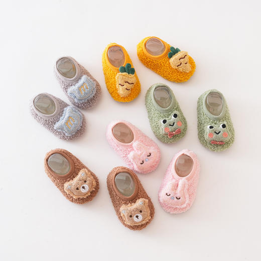 【绿色青蛙加厚宝宝地板鞋袜】防滑软底卡通早教婴儿鞋婴儿学步鞋袜套 商品图4