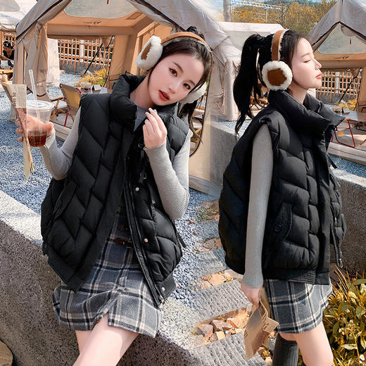 【保暖值5星❗️韩版羽绒棉马甲】冬天满满的安全感，如同裹着被子般舒适，宽松版型百搭显瘦，秋冬新款棉衣，气质宽松轻薄背心，时尚坎肩马夹L 商品图6