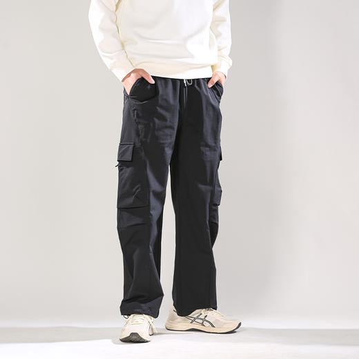 DRONKOO 2024 撞色抽绳两侧立体袋盖脚口抽绳中厚工装长裤 商品图2