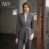 IWY/秋冬新款深灰色西装套装女系带西服外套休闲上班白领职业C14230+P34230 商品缩略图2