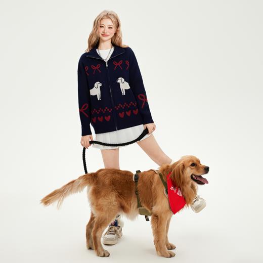 [黄誉博徐艺洋同款]YKYB新款肤舒适年轻时尚北欧风氛围感黑白百搭毛衣开衫针织衫 商品图0