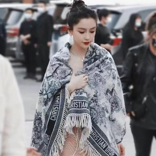 赵丽颖明星同款冬季保暖长款仿羊绒围巾空调房办公披肩外搭新款爆款小红书同款 商品图2