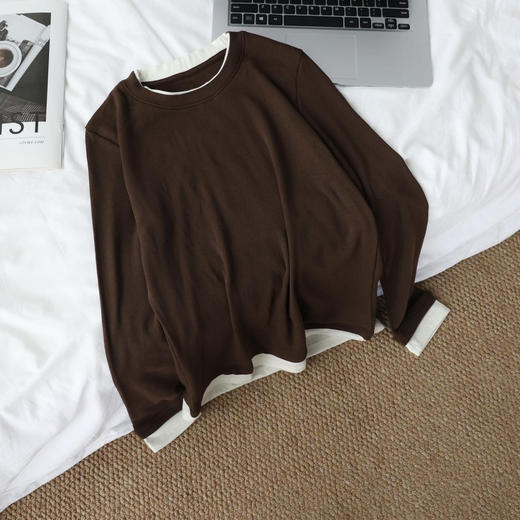 ✨✨✨【美yang同款冬暖摩卡假两件打底衫】❤️❤️ ✅比普通🌸羊毛更保暖❗更柔软❗ ✅260g高弹高密面料，👍👍👍 商品图4