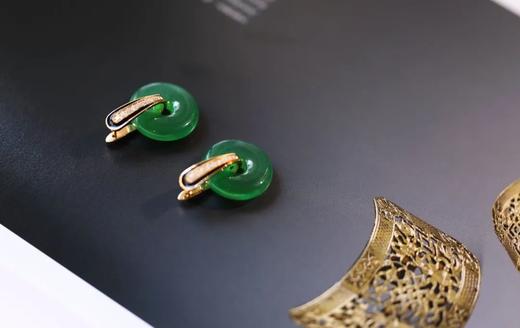 纯料之美｜收藏级满绿平安扣耳环 商品图2