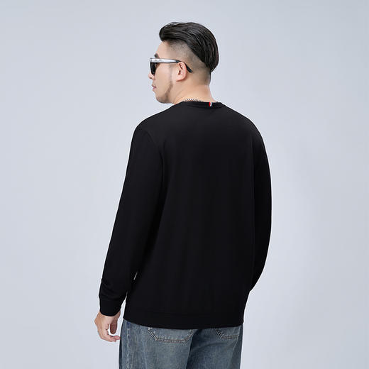 【新款DMH】大依优型大码男装圆领卫衣简约宽松上衣男士胖子打底衫300斤 商品图6