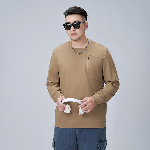 【新款DMH】大依优型大码男装圆领卫衣简约宽松上衣男士胖子打底衫300斤 商品图2