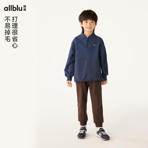 【冬Vol.2】幼岚童装「格格绒」半开襟卫衣耐磨保暖24年冬新款儿童立领卫衣ZY 商品图2