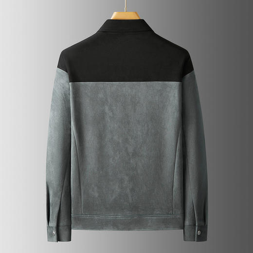 【麂皮绒】【新款DPF】大依优型大码男装翻领夹克麂皮绒加肥加大休闲夹克胖子宽松外套上衣 商品图1