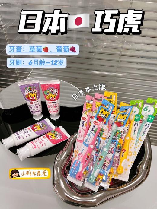 【日本儿童牙刷/儿童牙膏】 巧虎儿童宝宝护齿牙膏70g清新水果味2岁以上 、巧虎儿童牙刷分年龄段清洁软毛 6个月以上婴儿宝宝（母婴） 商品图0