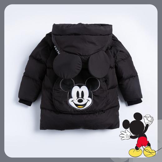 迪士尼童装冬季潮帅米奇印花羽绒服中长款连帽保暖外套224DS0795 商品图3