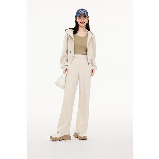 【特惠不退货】诗凡黎连帽拉链休闲卫衣开衫2023冬新款女3EA201241 商品图0