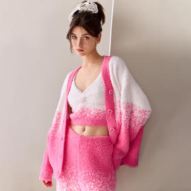 芬腾睡衣女半边绒新款秋冬季吊带背心三件套加厚保暖珊瑚绒家居服