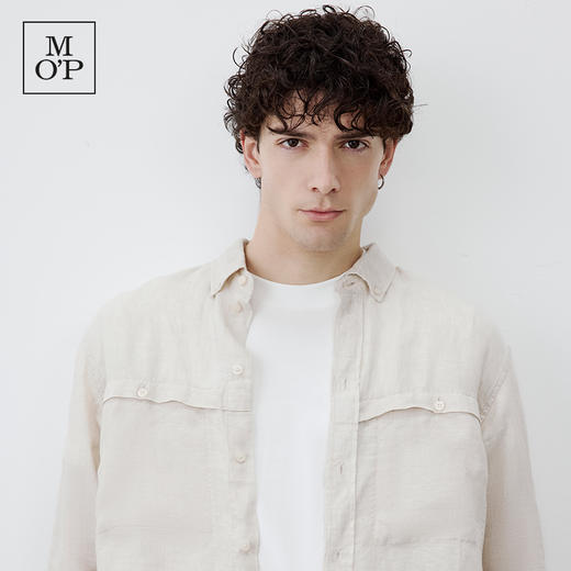 Marc O'Polo/MOP 夏季新款翻领亚麻廓形双口袋透气长袖衬衫男 商品图1