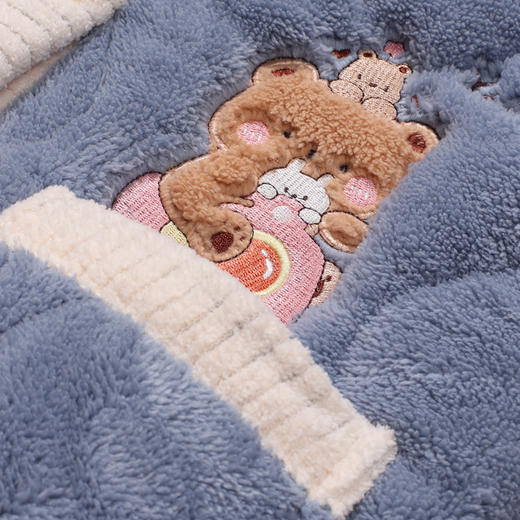 都市丽人眯雅佳睡衣夹棉系列长袖长毛绒夹棉加厚童装中夹棉套装JHT1B6 商品图13