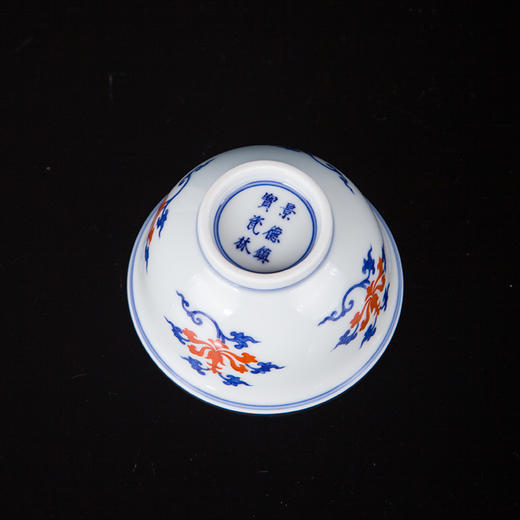 青花矾红宝相花撇口杯 商品图3